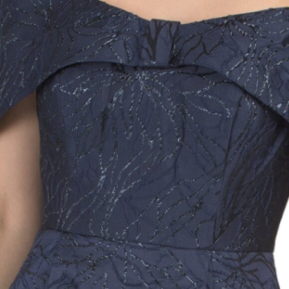 RENE BY RENE RUIZ Off The Shoulder Jacquard Tea-length Dress - Picture 3 of 3